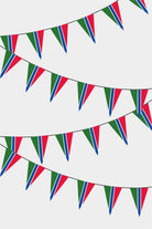 Gambia Triangular Flag Bunting - 50 Meters Premium Pennant Flags for Party Decoration | Professional Quality Raschel Fabric