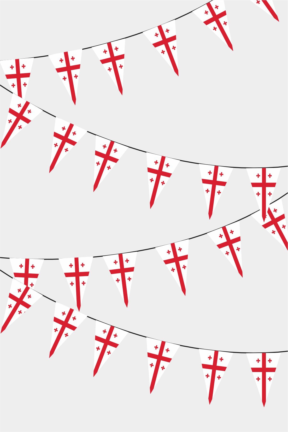 Georgia Triangular Flag Bunting - 50 Meters Premium Pennant Flags for Party Decoration | Professional Quality Raschel Fabric
