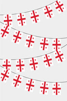 Georgia Rectangular Flag Bunting - 50 Meters Premium String Flags for Party Decoration | Professional Quality Raschel Fabric