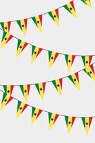 Ghana Triangular Flag Bunting - 50 Meters Premium Pennant Flags for Party Decoration | Professional Quality Raschel Fabric