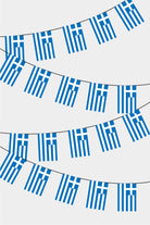 Greece Rectangular Flag Bunting - 50 Meters Premium String Flags for Party Decoration | Professional Quality Raschel Fabric