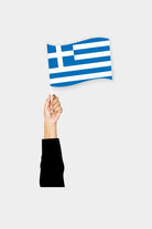 Greece handheld flag on stick - durable polyester country flag for events and parades