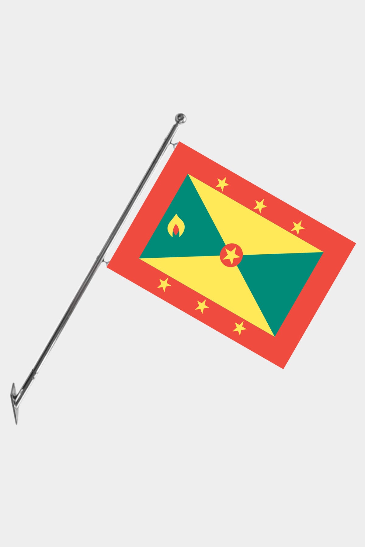 Grenada Wall-Mounted Telescopic Flagpole Set — Polyester