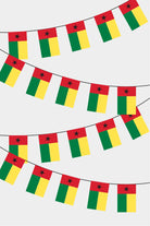 Guinea Bissau Rectangular Flag Bunting - 50 Meters Premium String Flags for Party Decoration | Professional Quality Raschel Fabric
