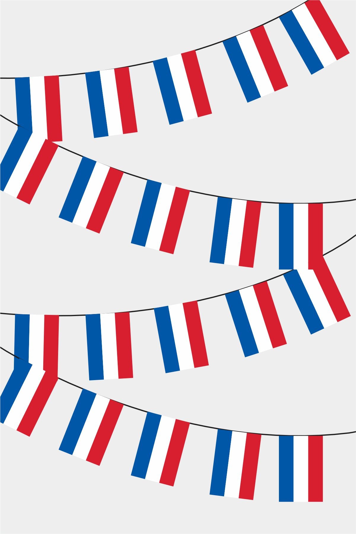 Holland Rectangular Flag Bunting - 50 Meters Premium String Flags for Party Decoration | Professional Quality Raschel Fabric