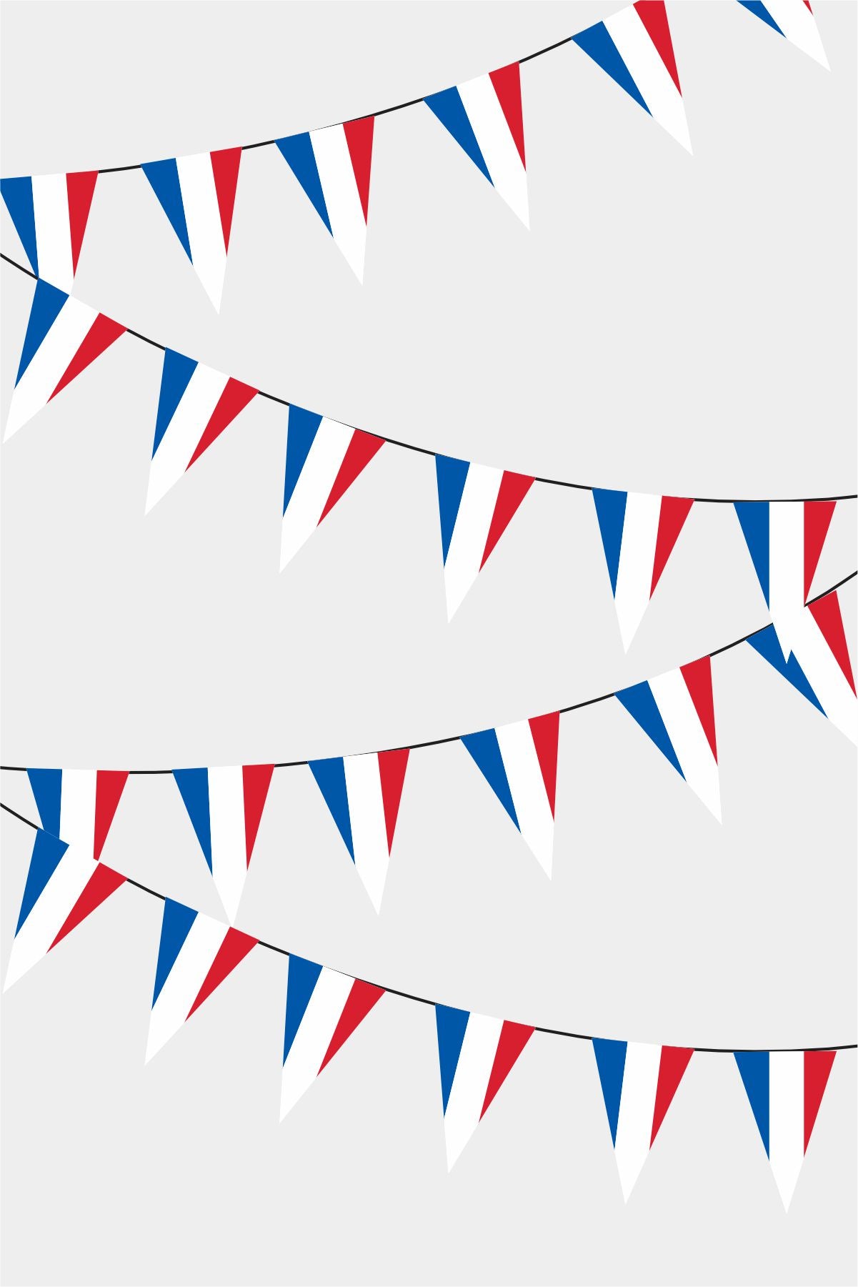 Holland Triangular Flag Bunting - 50 Meters Premium Pennant Flags for Party Decoration | Professional Quality Raschel Fabric