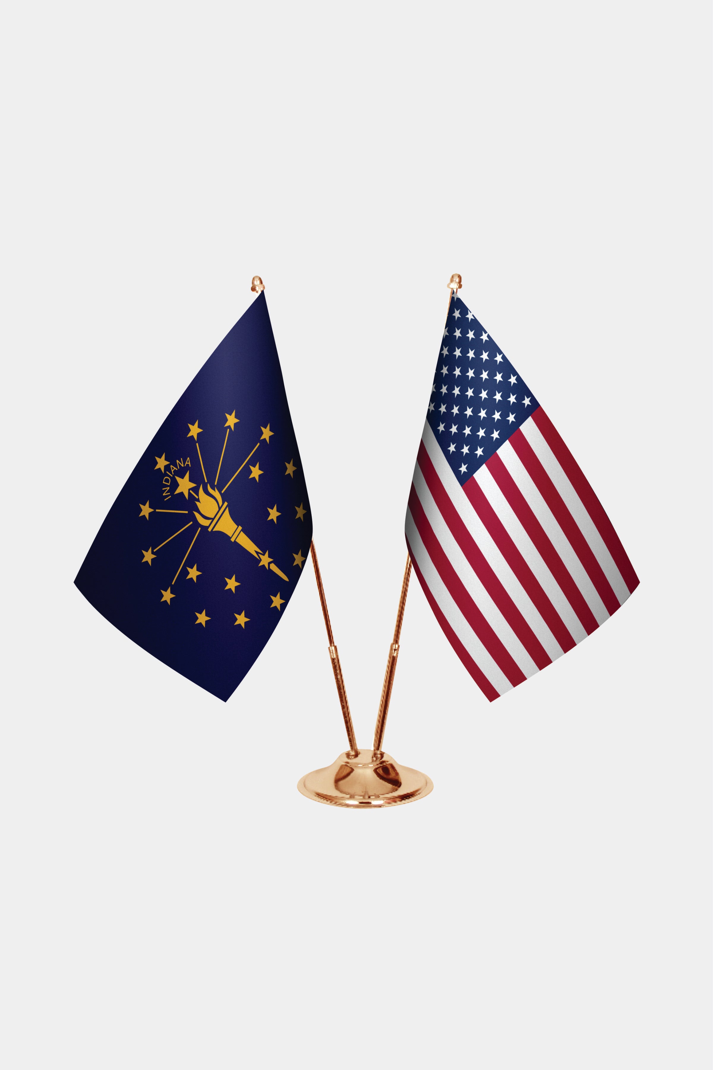 Indiana & U.S. Desk Flag Set