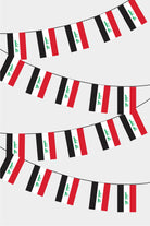 Iraq Rectangular Flag Bunting - 50 Meters Premium String Flags for Party Decoration | Professional Quality Raschel Fabric