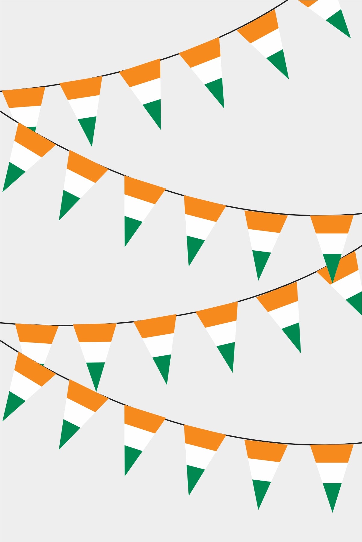 Ivory Coast Triangular Flag Bunting - 50 Meters Premium Pennant Flags for Party Decoration | Professional Quality Raschel Fabric