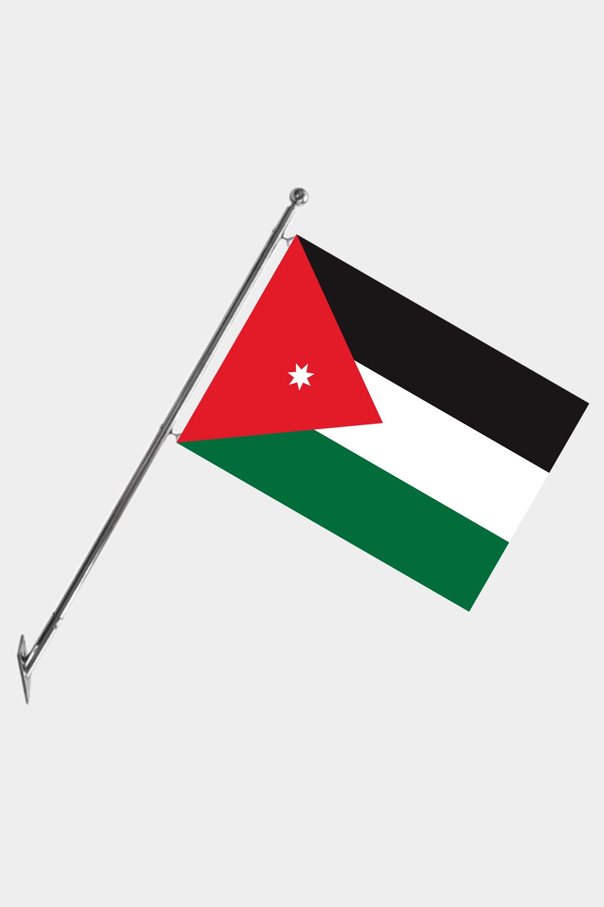 Jordan Wall-Mounted Telescopic Flagpole Set — Polyester