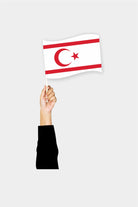 Northern Cyprus handheld flag on stick - durable polyester country flag for events and parades