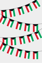 Kuwait Rectangular Flag Bunting - 50 Meters Premium String Flags for Party Decoration | Professional Quality Raschel Fabric