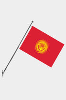 Kyrgyzstan Wall-Mounted Telescopic Flagpole Set — Polyester