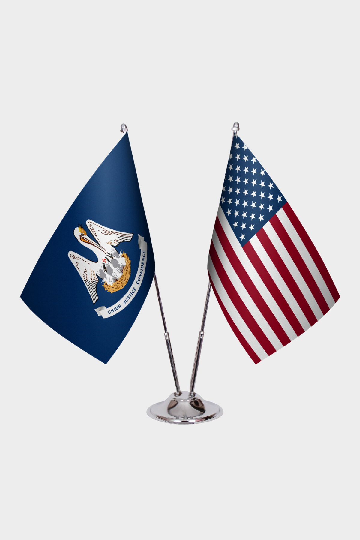 Louisiana & U.S. Desk Flag Set