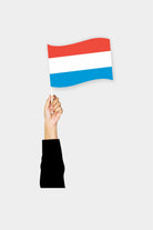 Luxembourg handheld flag on stick - durable polyester country flag for events and parades