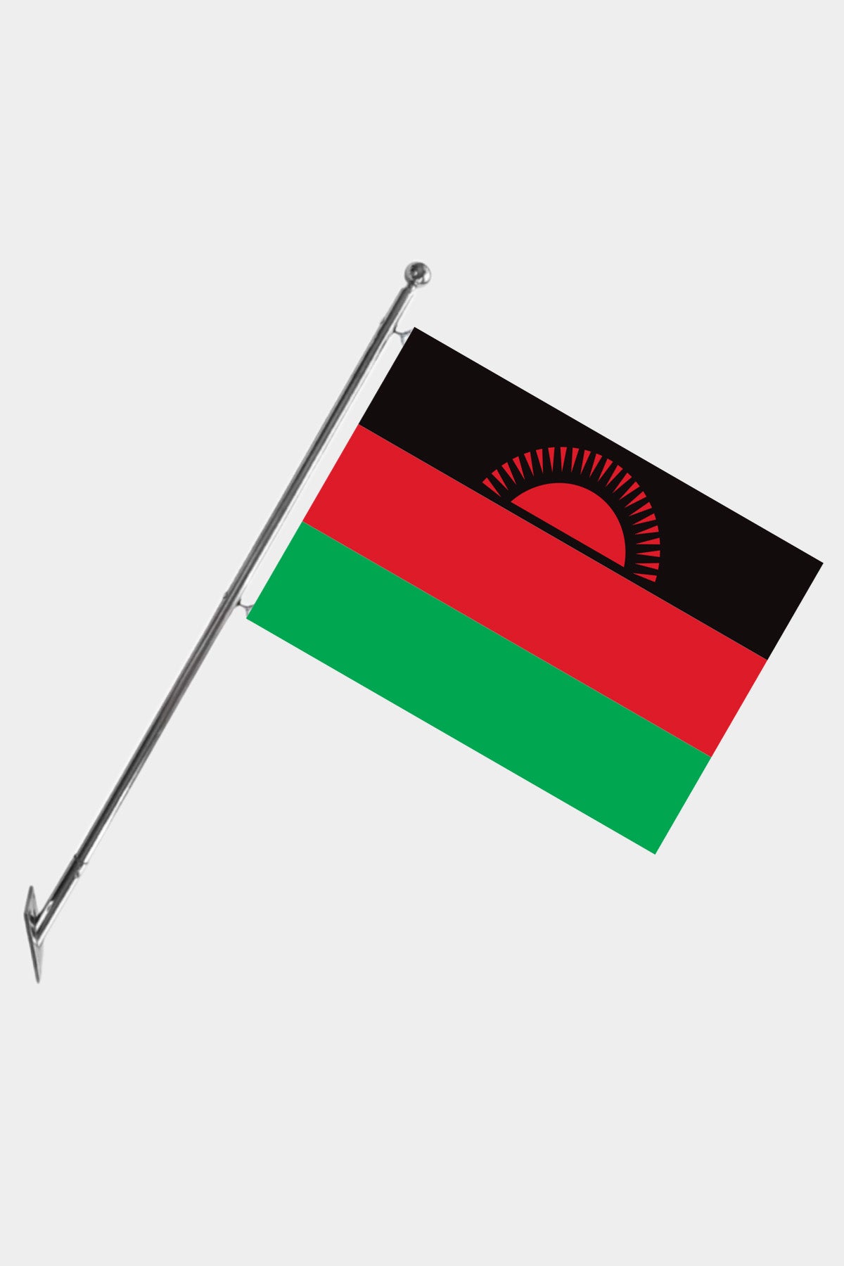 Malawi Wall-Mounted Telescopic Flagpole Set — Polyester