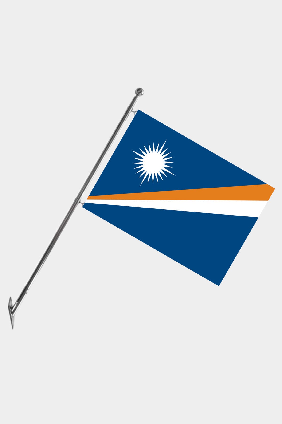 Marshall Islands Wall-Mounted Telescopic Flagpole Set — Polyester
