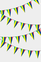 Mauritius Triangular Flag Bunting - 50 Meters Premium Pennant Flags for Party Decoration | Professional Quality Raschel Fabric
