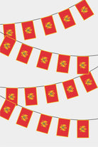 Montenegro Rectangular Flag Bunting - 50 Meters Premium String Flags for Party Decoration | Professional Quality Raschel Fabric