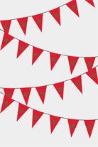 Morocco Triangular Flag Bunting - 50 Meters Premium Pennant Flags for Party Decoration | Professional Quality Raschel Fabric