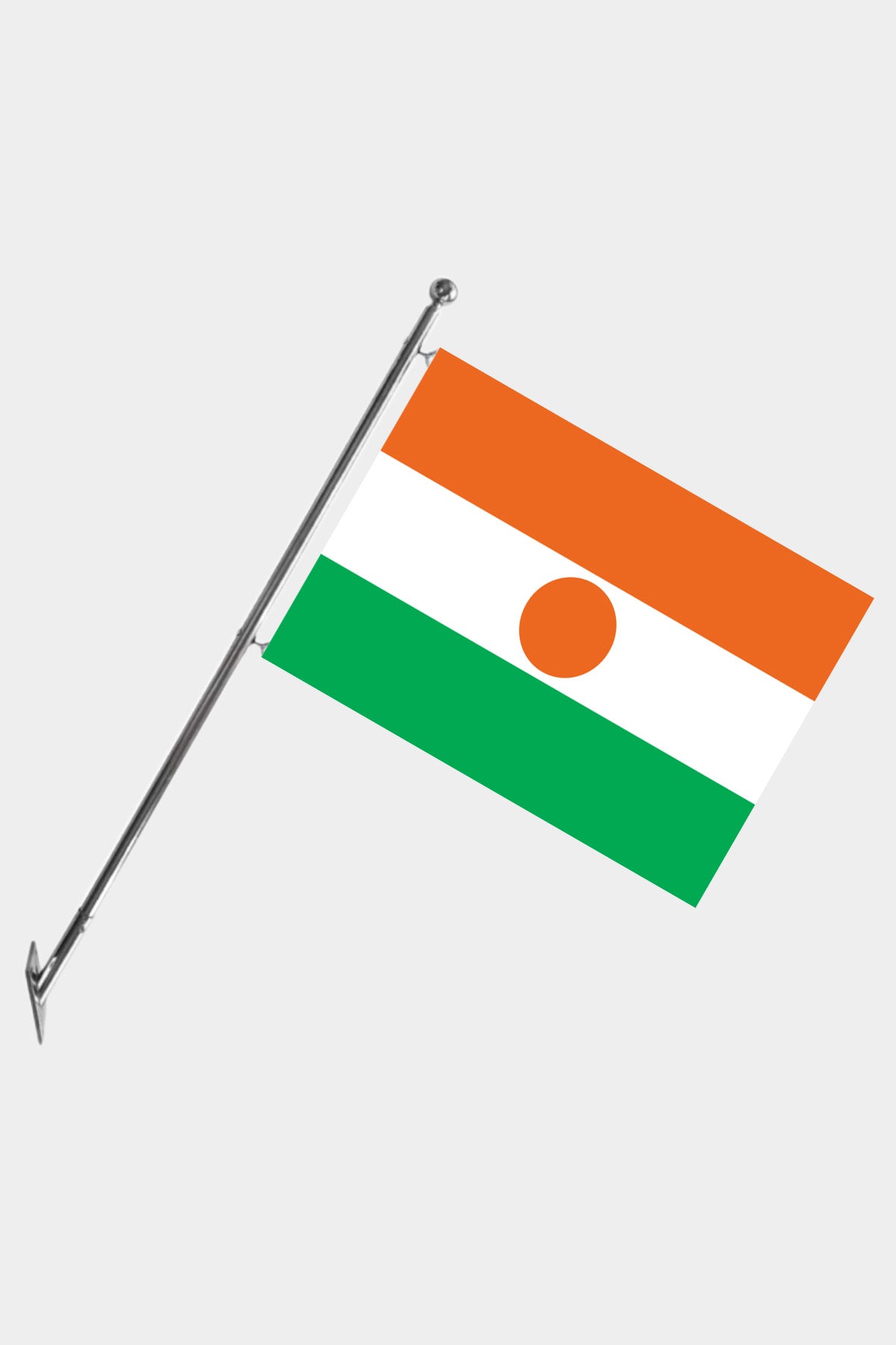 Niger Wall-Mounted Telescopic Flagpole Set — Polyester