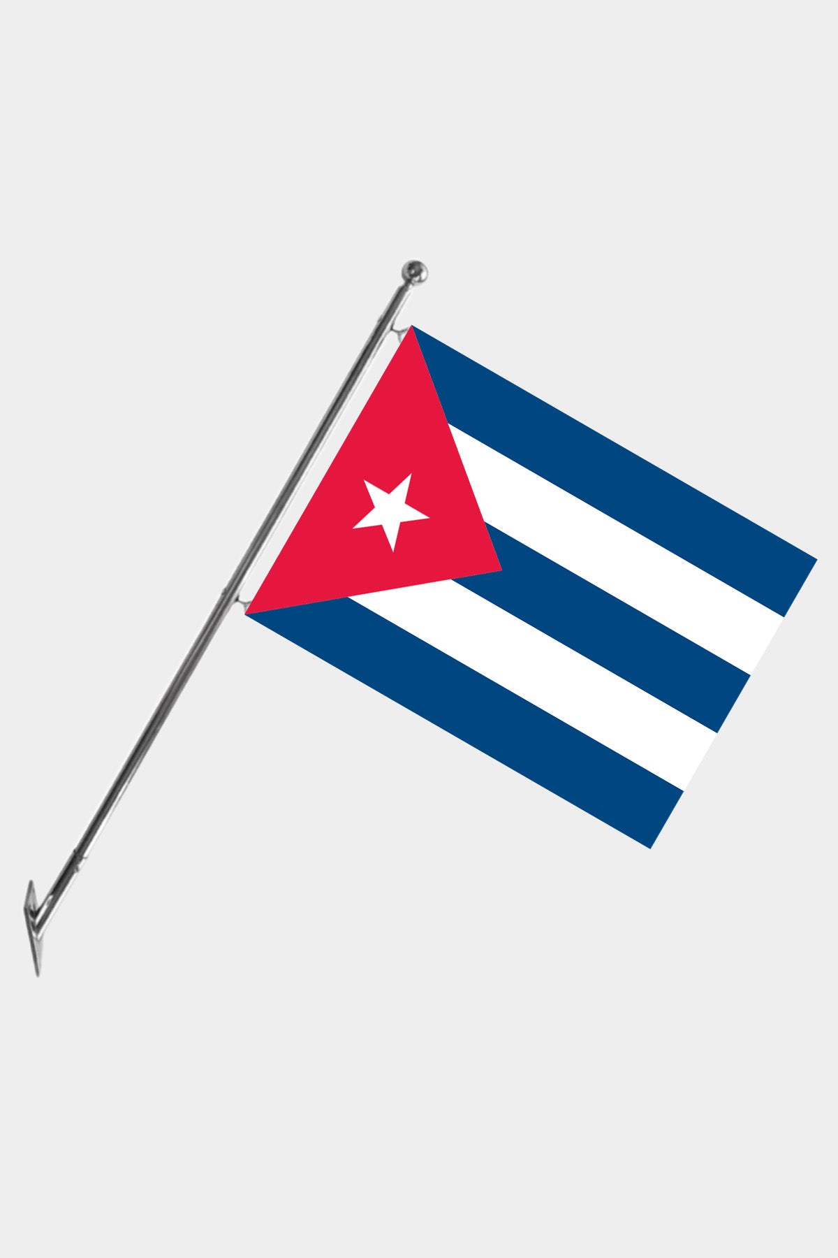 North Korea Wall-Mounted Telescopic Flagpole Set — Polyester