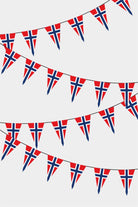 Norway Triangular Flag Bunting - 50 Meters Premium Pennant Flags for Party Decoration | Professional Quality Raschel Fabric