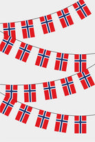 Norway Rectangular Flag Bunting - 50 Meters Premium String Flags for Party Decoration | Professional Quality Raschel Fabric