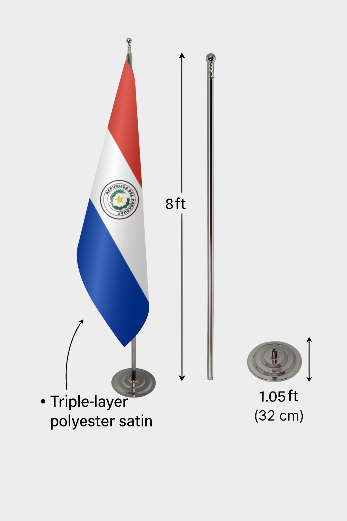 Paraguay Makam Bayrağı — Tören Sunumu