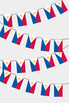 Philippines Rectangular Flag Bunting - 50 Meters Premium String Flags for Party Decoration | Professional Quality Raschel Fabric