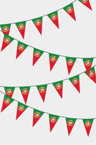 Portugal Triangular Flag Bunting - 50 Meters Premium Pennant Flags for Party Decoration | Professional Quality Raschel Fabric