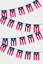 Puerto Rico Rectangular Flag Bunting - 50 Meters Premium String Flags for Party Decoration | Professional Quality Raschel Fabric