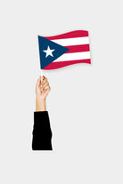 Puerto Rico handheld flag on stick - durable polyester country flag for events and parades