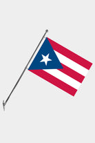 Puerto Rico Wall-Mounted Telescopic Flagpole Set — Polyester