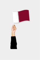 Qatar handheld flag on stick - durable polyester country flag for events and parades