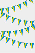 Rwanda Triangular Flag Bunting - 50 Meters Premium Pennant Flags for Party Decoration | Professional Quality Raschel Fabric
