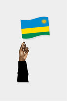 Rwanda handheld flag on stick - durable polyester country flag for events and parades