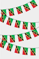 Saint Kitts and Nevis Rectangular Flag Bunting - 50 Meters Premium String Flags for Party Decoration | Professional Quality Raschel Fabric