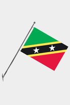 Saint Kitts and Nevis Wall-Mounted Telescopic Flagpole Set — Polyester