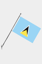 Saint Lucia Wall-Mounted Telescopic Flagpole Set — Polyester