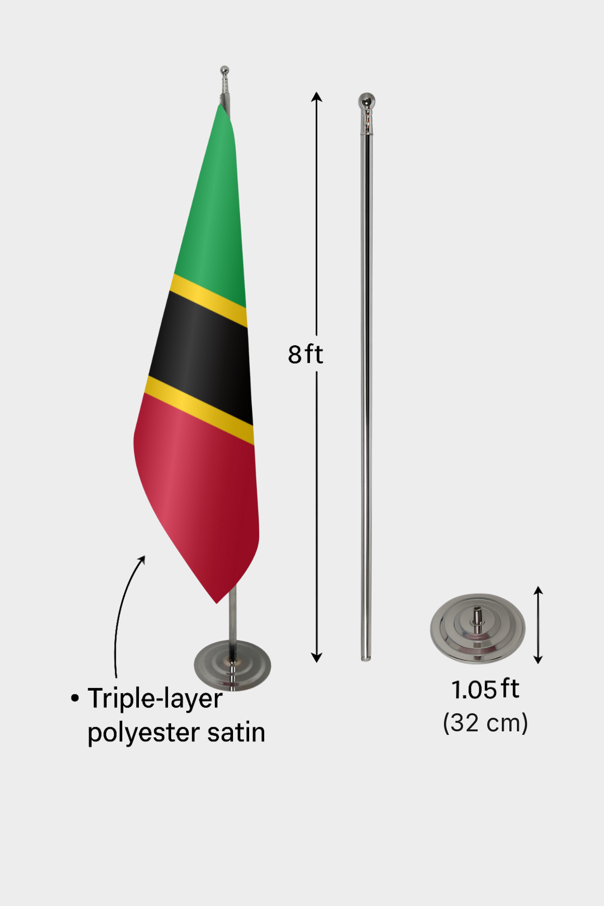 Saint Kitts ve Nevis Makam Bayrağı — Tören Sunumu