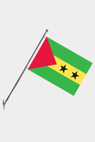 Sao Tome and Principe Wall-Mounted Telescopic Flagpole Set — Polyester
