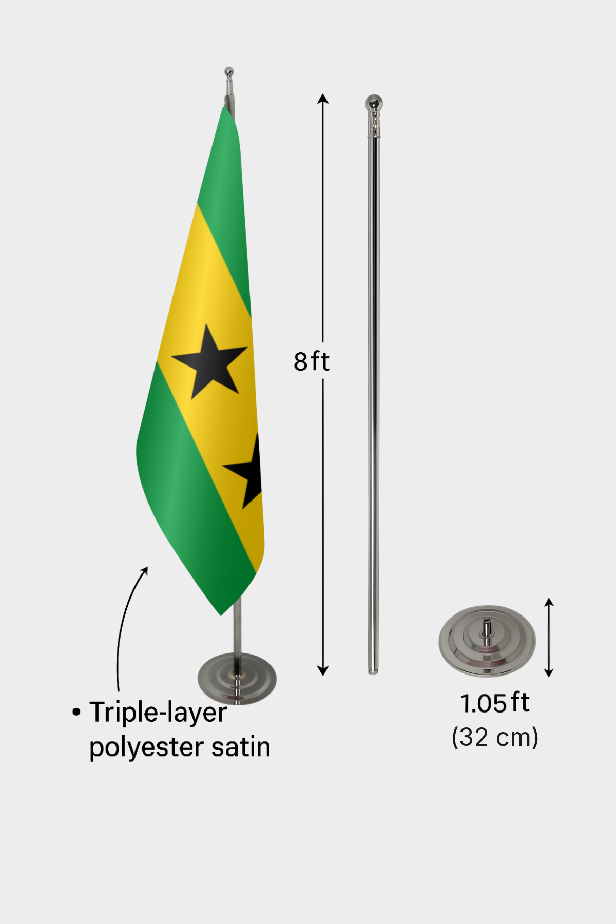 São Tomé ve Príncipe Makam Bayrağı — Tören Sunumu