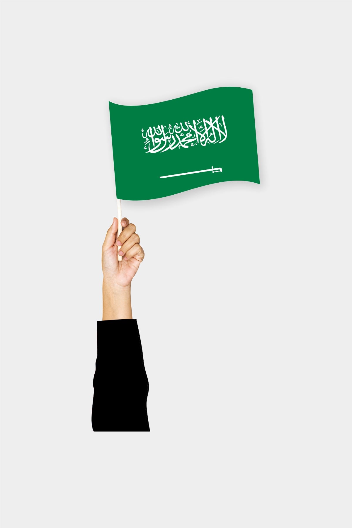 Saudi Arabia handheld flag on stick - durable polyester country flag for events and parades