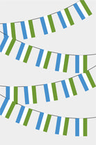 Sierra Leone Rectangular Flag Bunting - 50 Meters Premium String Flags for Party Decoration | Professional Quality Raschel Fabric