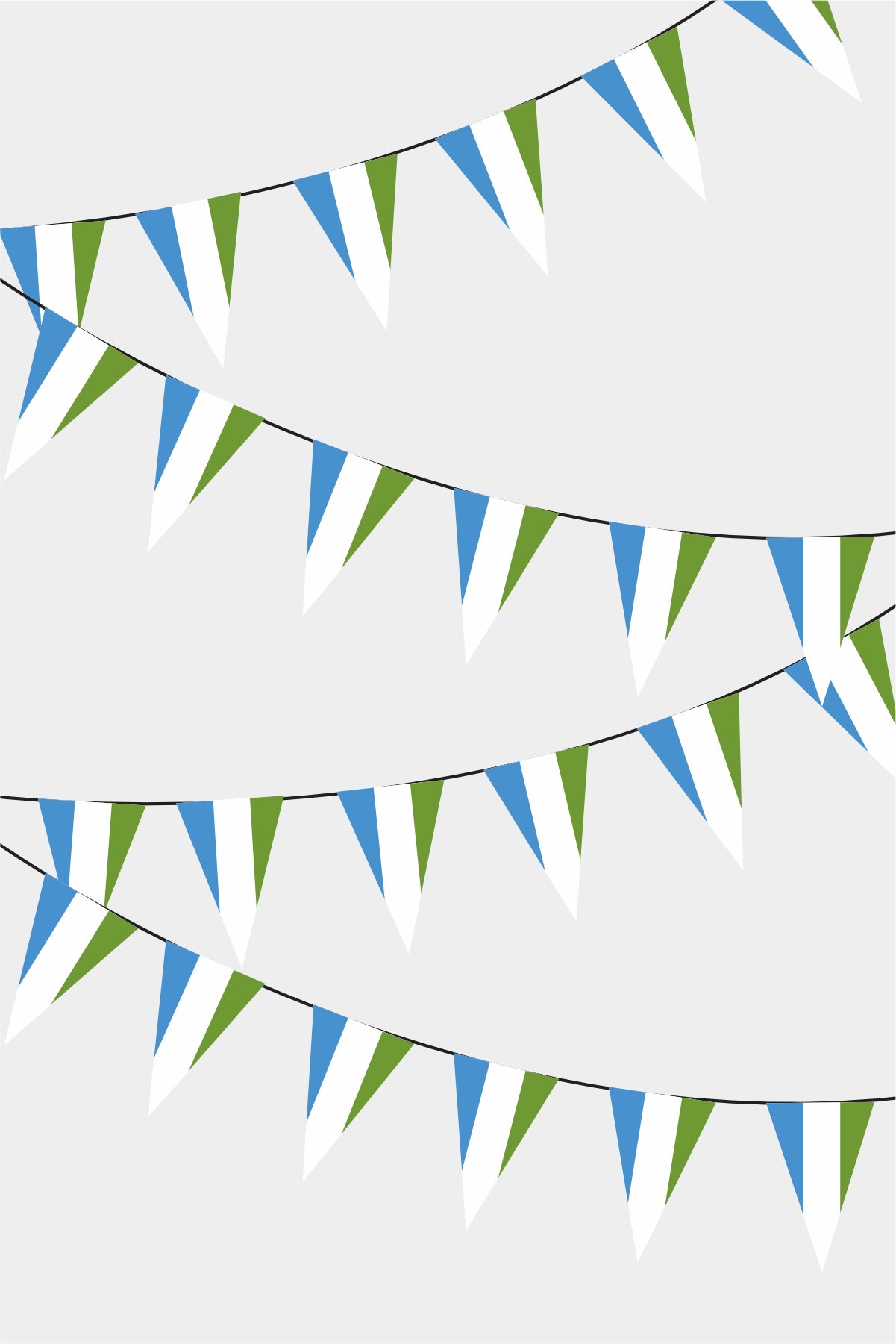 Sierra Leone Triangular Flag Bunting - 50 Meters Premium Pennant Flags for Party Decoration | Professional Quality Raschel Fabric