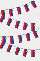 Slovenia Rectangular Flag Bunting - 50 Meters Premium String Flags for Party Decoration | Professional Quality Raschel Fabric