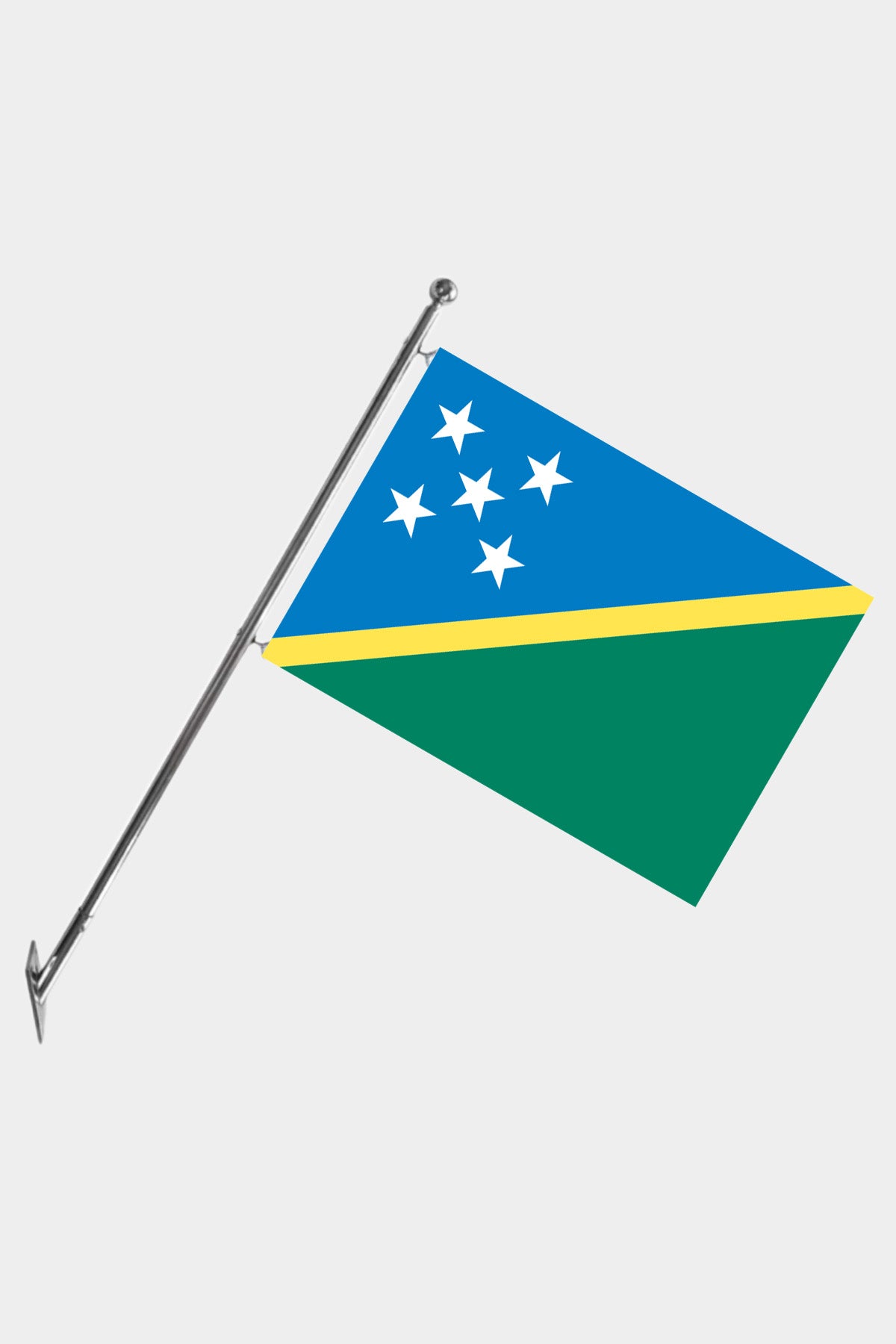 Solomon Islands Wall-Mounted Telescopic Flagpole Set — Polyester