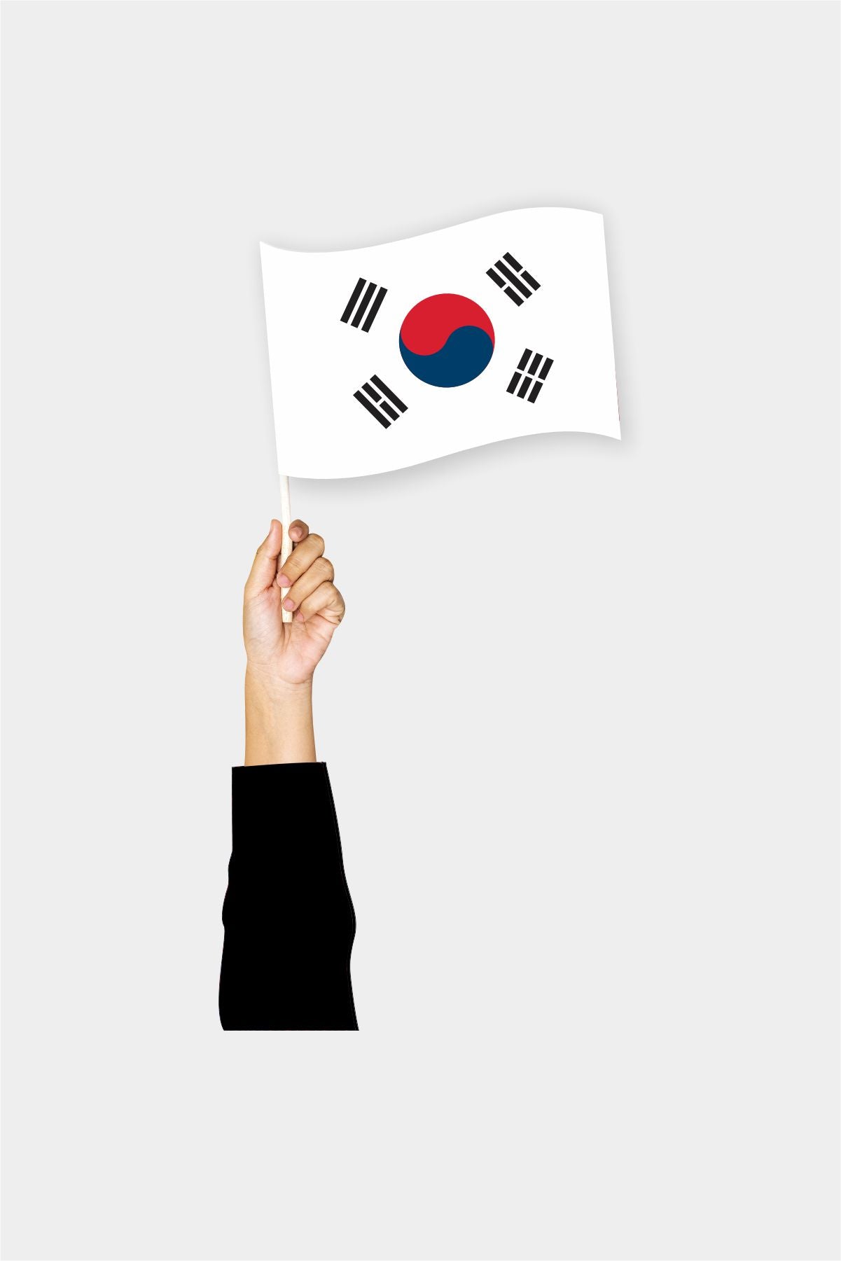 South Korea handheld flag on stick - durable polyester country flag for events and parades