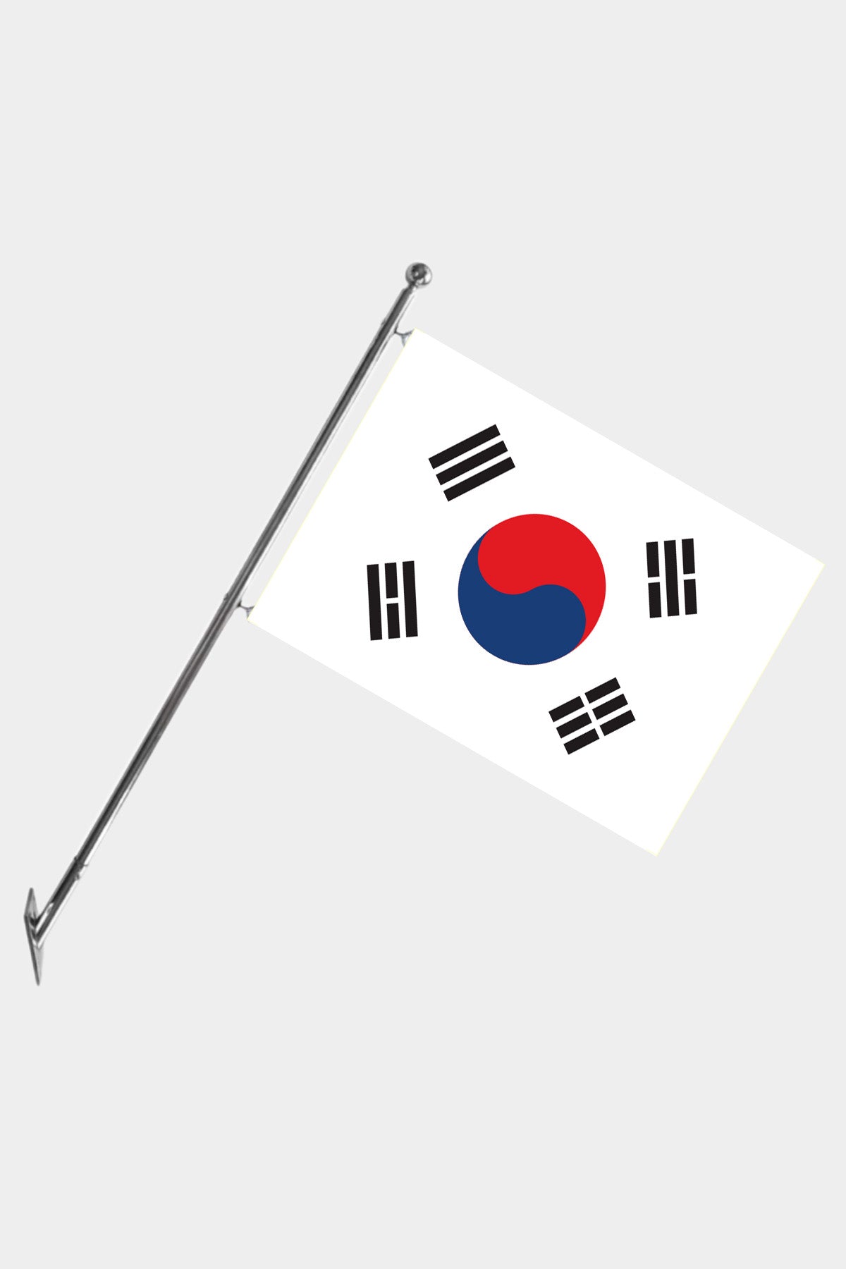 South Korea Wall-Mounted Telescopic Flagpole Set — Polyester